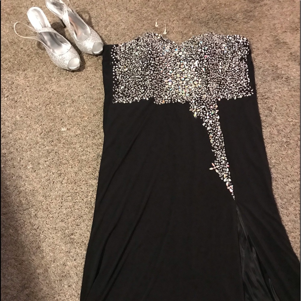Black sequin CRYSTAL DOLL dress.